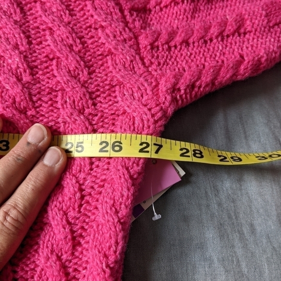 RILEY & Rae Bright Pink Cable Knit Tunic Sweater XXL Barbiecore Spring  Plus - Picture 10 of 11